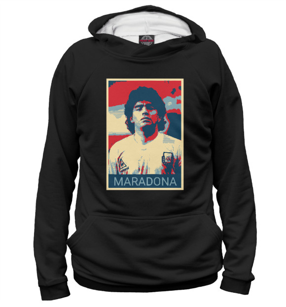 Женское худи с изображением Maradona цвета Белый
