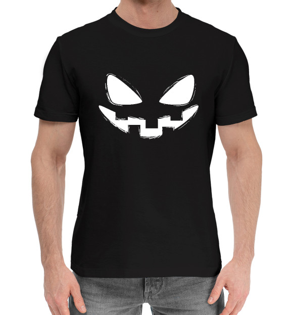 Мужская хлопковая футболка с изображением Halloween цвета Черный