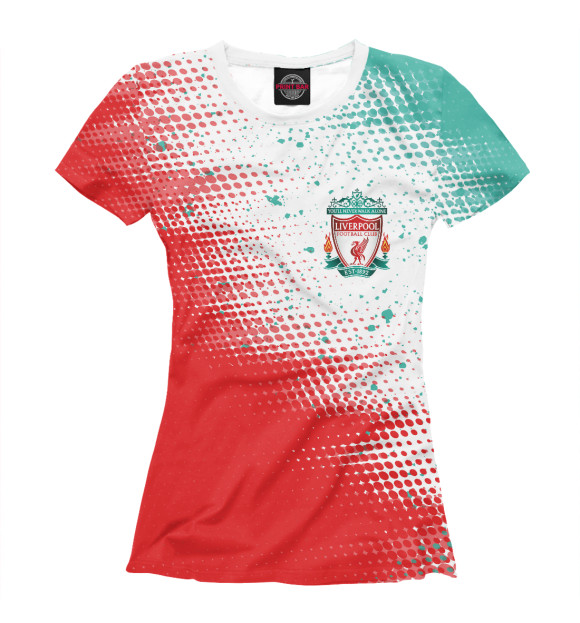 Женская футболка с изображением Liverpool / Ливерпуль цвета Белый
