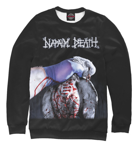 Свитшот для девочек с изображением Napalmdeath цвета Белый