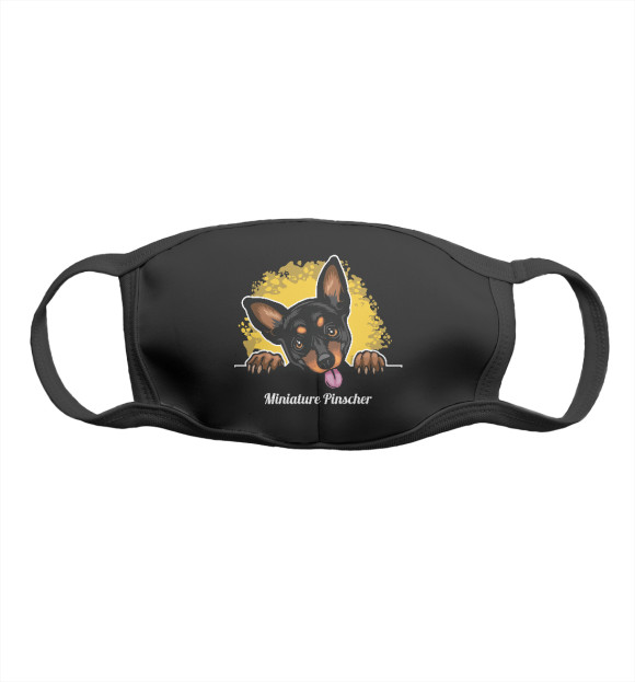 Маска тканевая с изображением Pinscher цвета Белый
