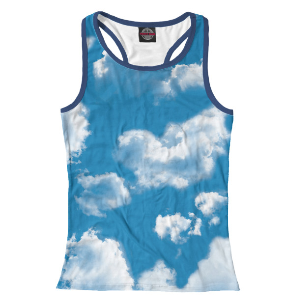 Женская майка-борцовка с изображением Небо в облаках цвета Белый