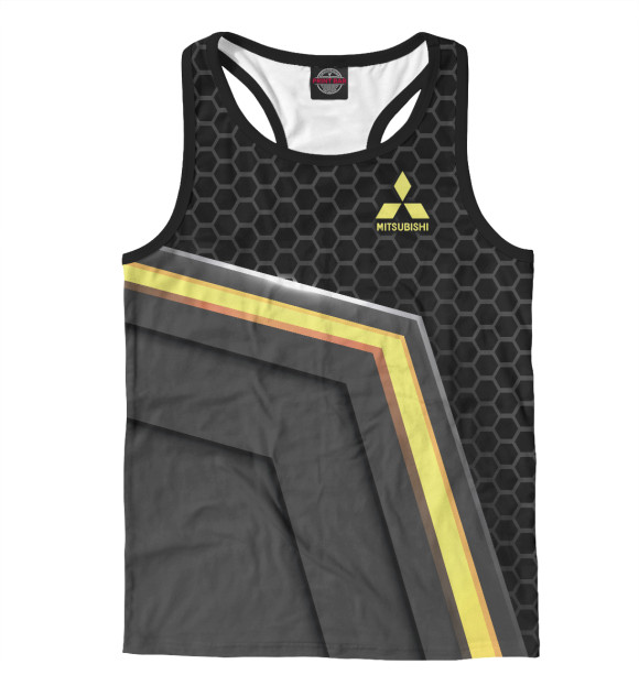 Мужская майка-борцовка с изображением Mitsubishi цвета Белый