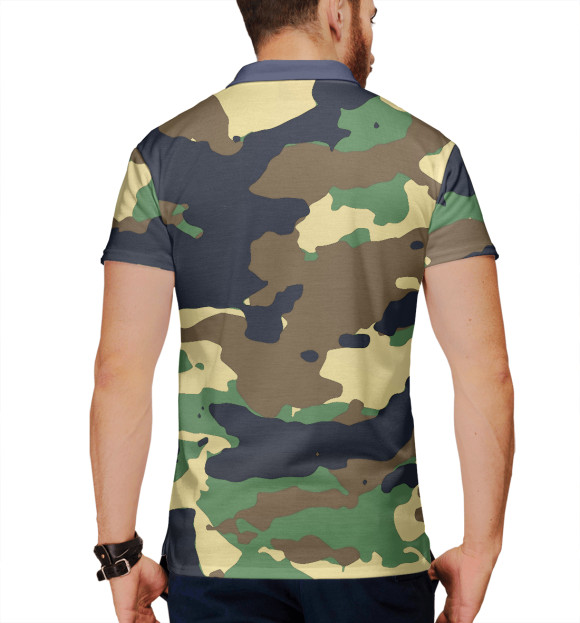 Мужское поло с изображением Спецназ армия цвета Белый