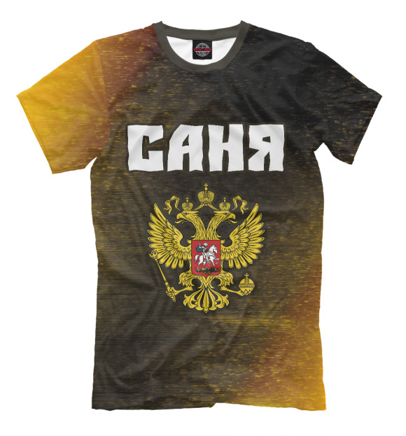 Мужская футболка с изображением Саня | Россия цвета Белый