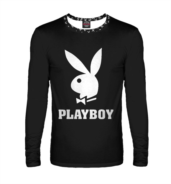 Мужской лонгслив с изображением Playboy цвета Белый