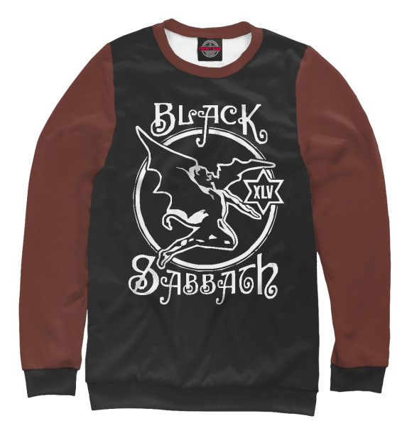 Женский свитшот с изображением Black Sabbath демон цвета Белый