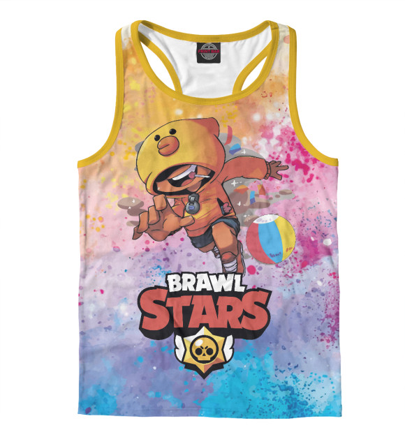 Мужская майка-борцовка с изображением Brawl Stars цвета Белый