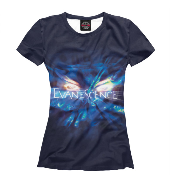 Женская футболка с изображением Evanescence цвета Белый