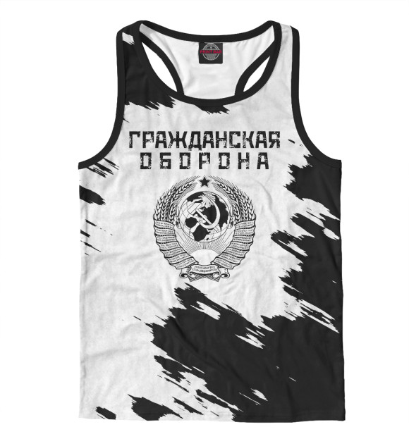 Мужская майка-борцовка с изображением Гражданская оборона цвета Белый