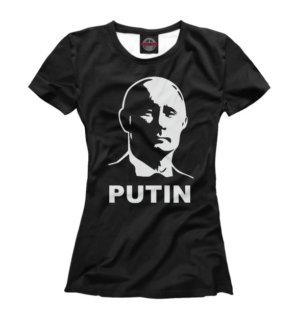 Футболка для девочек с изображением Putin цвета Белый