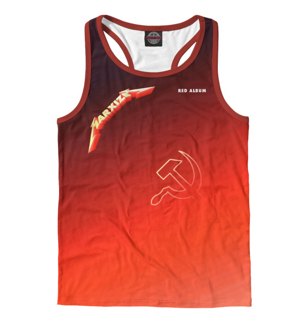 Мужская майка-борцовка с изображением Марксизм красный альбом цвета Белый