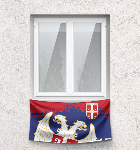 Флаг с изображением Сербия цвета Белый