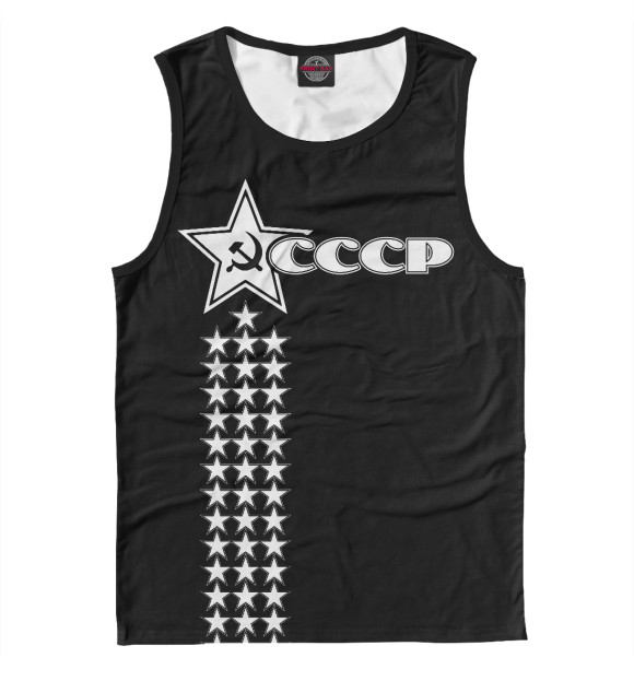 Майка для мальчика с изображением СССР (чёрный фон) цвета Белый