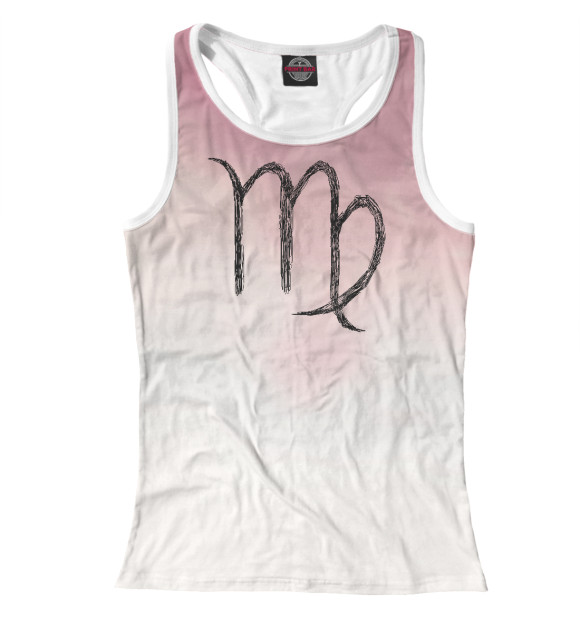 Женская майка-борцовка с изображением Virgo. Zodiac Astrology цвета Белый