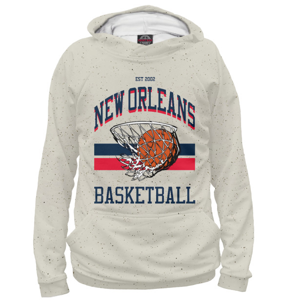 Худи для девочки с изображением New Orleans Basketball цвета Белый
