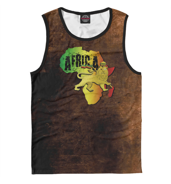 Майка для мальчика с изображением Africa Lion of Zion Lion цвета Белый