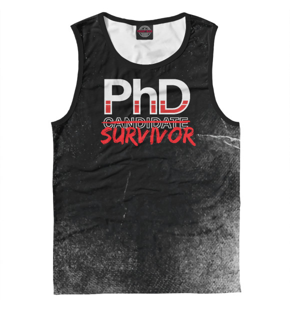 Майка для мальчика с изображением PhD Candidate Survivor цвета Белый