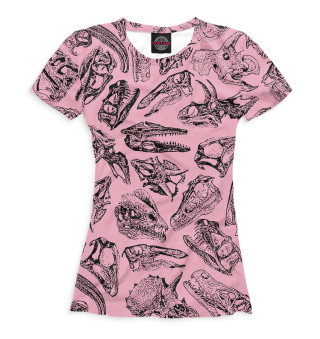 Женская футболка Черепа динозавров