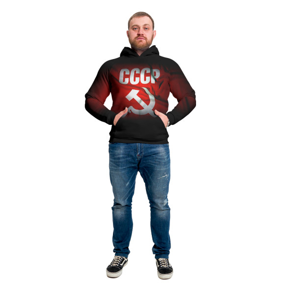 Мужское худи с изображением СССР цвета Белый