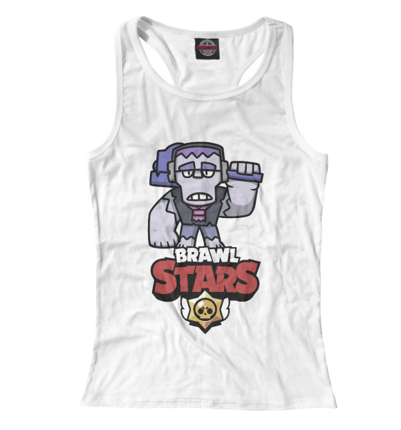 Женская майка-борцовка с изображением Brawl Stars Frank цвета Белый