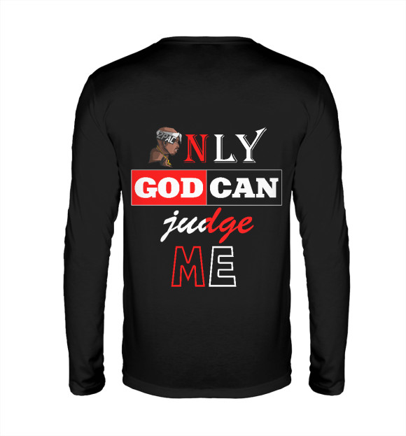 Мужской лонгслив с изображением Only god can judge me цвета Белый