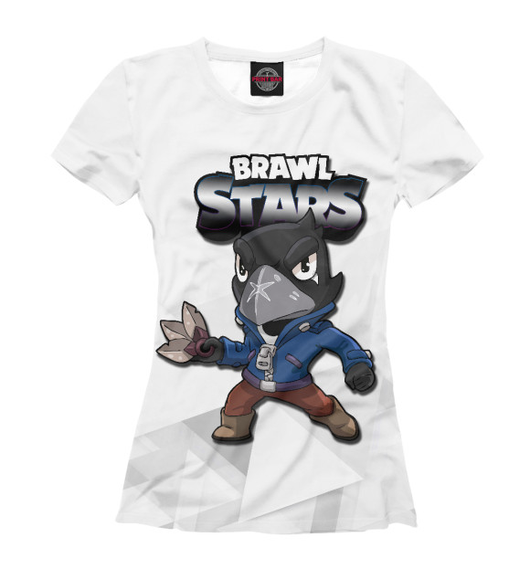 Футболка для девочек с изображением Brawl Stars Crow цвета Белый