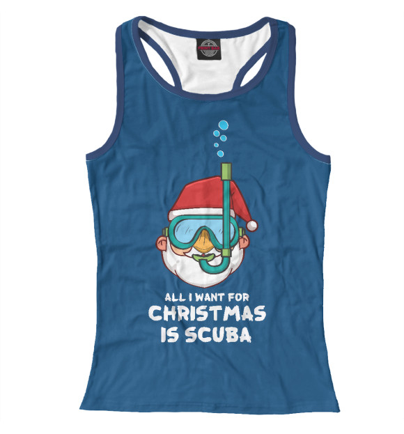 Женская майка-борцовка с изображением Christmas is Scuba цвета Белый