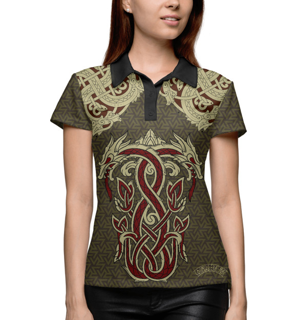 Женское поло с изображением Предки цвета Белый