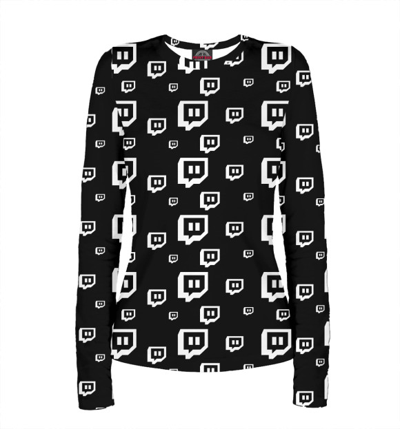 Женский лонгслив с изображением Twitch цвета Белый