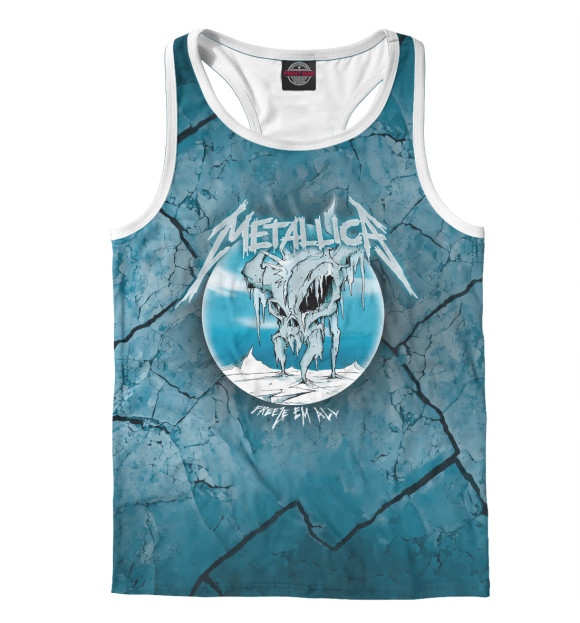 Мужская майка-борцовка с изображением Metallica цвета Белый