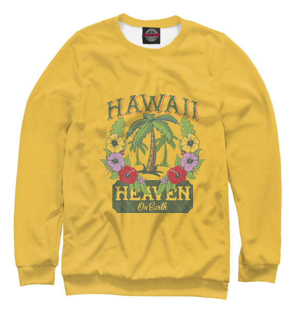 Свитшот для мальчиков с изображением Hawaii - heaven on earth цвета Белый