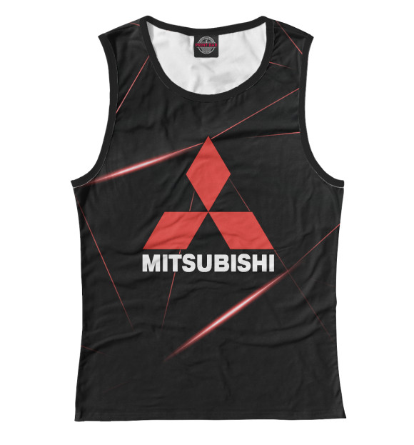 Майка для девочки с изображением Mitsubishi фон геометрия цвета Белый