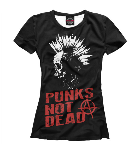 Футболка для девочек с изображением Punk’s Not Dead цвета Белый