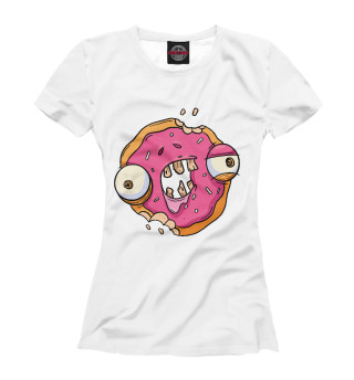 Женская футболка Зомби пончик
