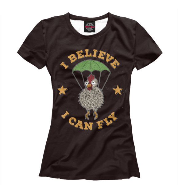 Футболка для девочек с изображением I believe - I can Fly цвета Белый