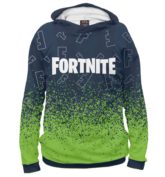 Мужское худи с изображением Fortnite (Фортнайт) цвета Белый