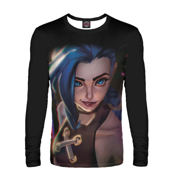 Мужской лонгслив с изображением Arcane League Of Legends цвета Белый