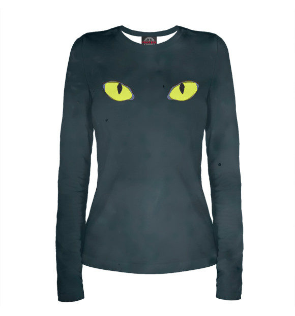 Женский лонгслив с изображением Cat's Eye цвета Белый