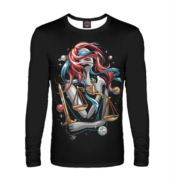 Мужской лонгслив с изображением Фемида цвета Белый