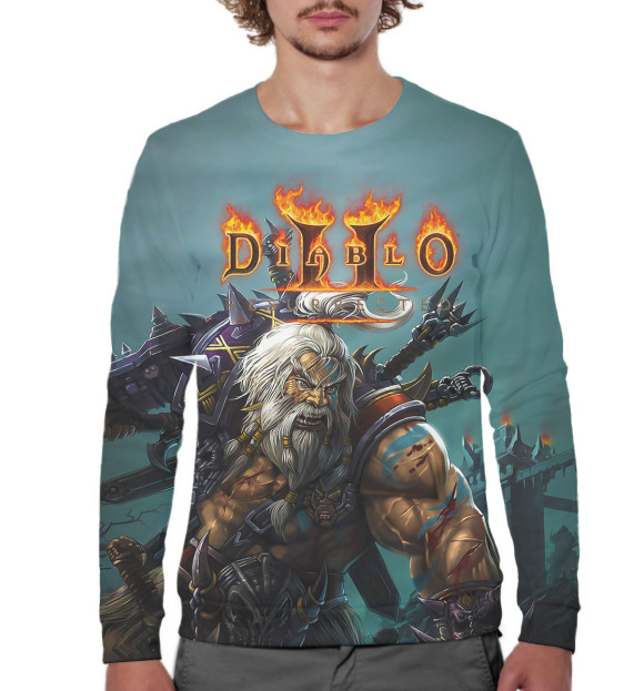 Мужской свитшот с изображением Diablo II: Resurrected цвета Белый