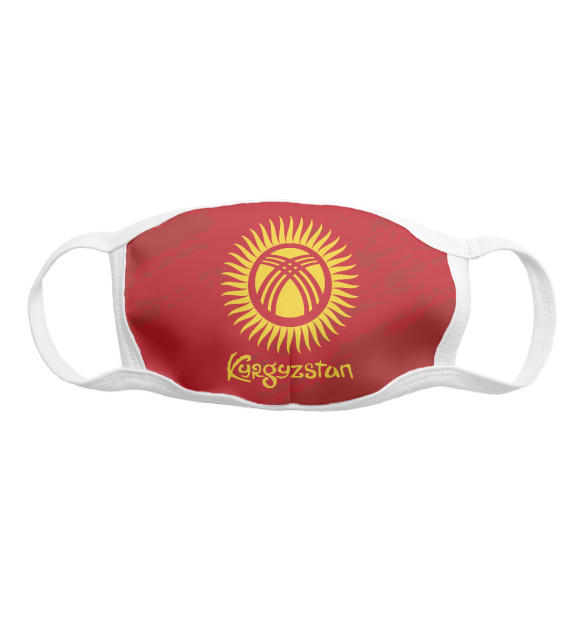 Маска тканевая с изображением Киргизия цвета Белый