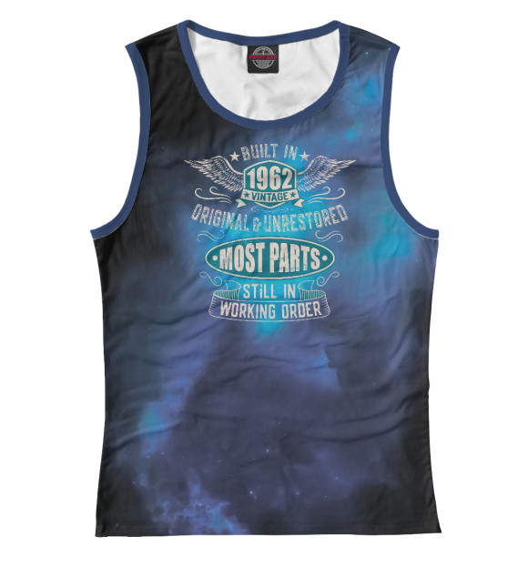 Майка для девочки с изображением Vintage Born In 1962 цвета Белый