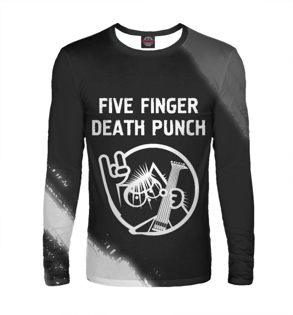 Мужской лонгслив с изображением Five Finger Death Punch / Кот цвета Белый