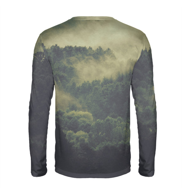 Мужской лонгслив с изображением Лес мой храм цвета Белый