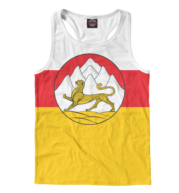 Мужская майка-борцовка с изображением Северная Осетия Алания цвета Белый