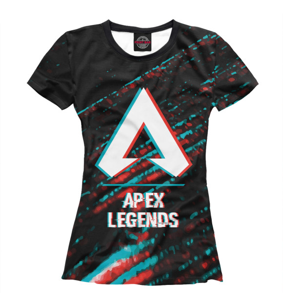 Женская футболка с изображением Apex Legends Glitch цвета Белый