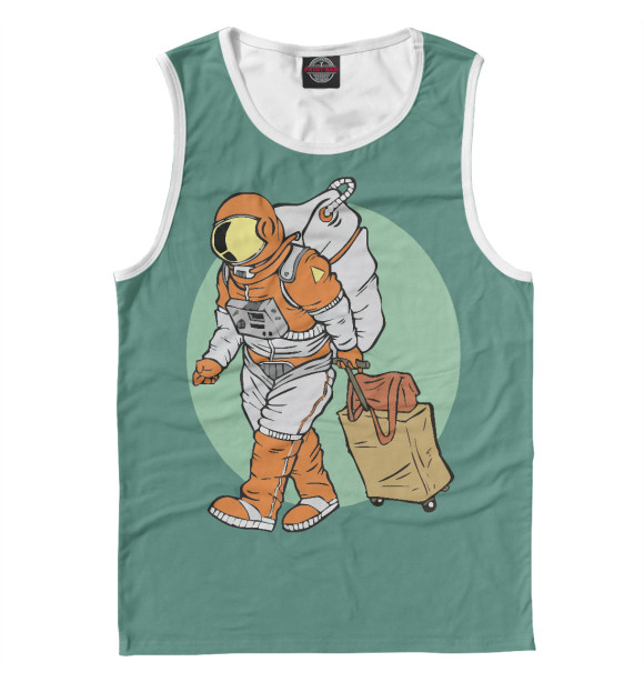 Мужская майка с изображением Космическое путешествие цвета Белый