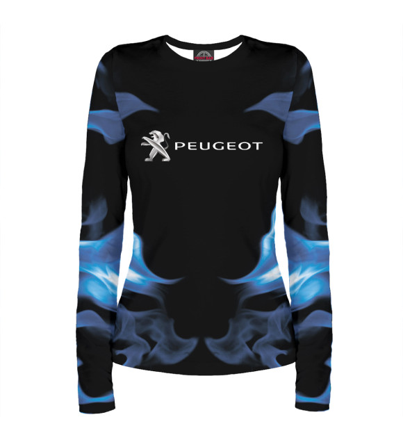 Женский лонгслив с изображением Peugeot цвета Белый