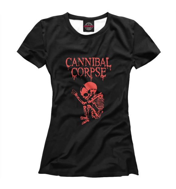 Футболка для девочек с изображением Cannibal Corpse цвета Белый